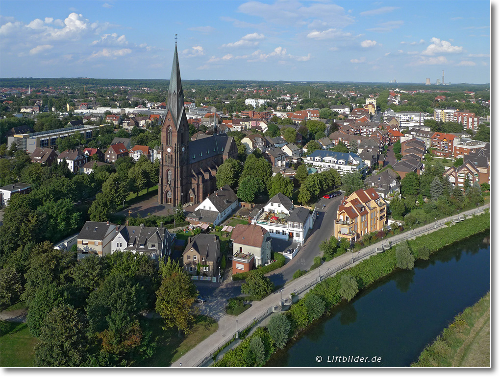 Luftbild Sankt Marien Kirche, L&uuml;nen 